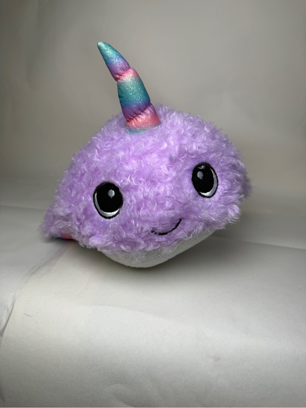 Brother Sister Design Purple Narwhal Plush Rainbow Horn NWT